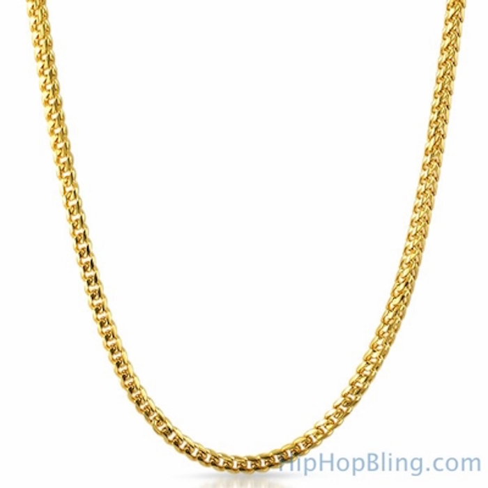 9mm Gold Plated Cuban Link Curb Chain Necklace